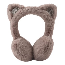 Peecabe Winter Kids Earmuffs Warm Girl Ear Muffs For Toddler Kid Children Earmuff with Cat Ears Girls Ear Warmer (Khaki)