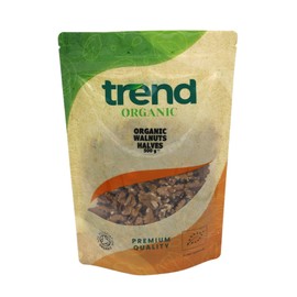 Trend Organic Walnuts Halves - Ideal for Snacking, Baking, and Nutrient-Rich Recipes, Certified Organic, Vegan, Non-GMO, No Preservatives, High Fibre, High Protein, Raw, 500g