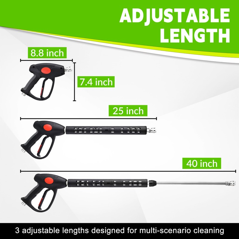 M MINGLE Pressure Washer Hose and Gun Kit, 25 FT
