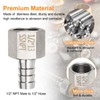 sourcing map Stainless Steel Barbed Fitting 1/2" NPT Female to