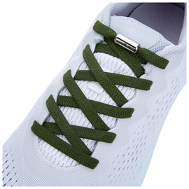 Elastic Shoelaces, No Tie Shoe Laces,Tieless Shoelaces for Kids and Adults, Dark Green, X-Large