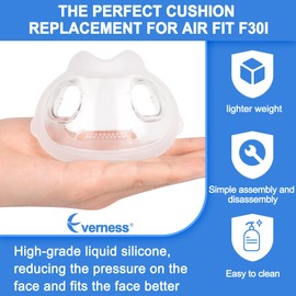 2 Packs Replacement Cushion for Airfit F30i Medium, Full Face Replacement Cushion, Snugly Fit & Secure Seal Replacement Supplies by Everness (M)