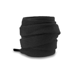 UamGlsob 1/2''(1.2cm) Flat Thick Cotton Shoe Laces for Skate Shoes, Fat Wide Shoelaces, Shoe Strings Replacement Laces for Sneakers (Black, 47''/120cm)