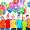 Ainiv Pack of 18 Colourful Balloons, Birthday Balloons, 4th Birthday
