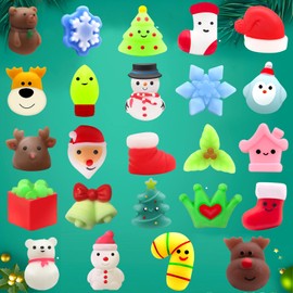 Christmas Advent Calendar 2024 with 24 Mochi Squishies Assorted Toys for Kids, 24 Days Christmas Thanksgiving Countdown Calendar, Xmas Stocking Stuffers Gifts for Boys Girls Christmas Party Favor