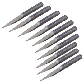 Veda 20 Degree 0.1mm Silver Carbide Cutter Round Bottom PCB Engraving Bit CNC Router Tool Pack of 10