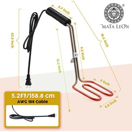 Mata Leon Electric Charcoal Starter for Grill C Mata Leon Premium BBQ Grills Fireplace Tools Easier & Quicker Ignite Lump Coals Briquettes | NO Sparks or Ash | Durable 304 Heat Element Coils with 5ft Long Cable