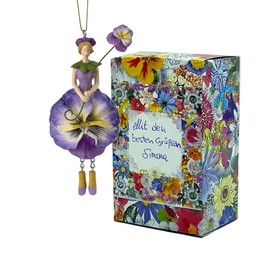 Flower Girl Pansy Hanging Elf Decorative Figure Flower Fairy Figure Flower Figure Sculpture Flower Children in Gift Box