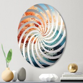 Fusion of Storms on The Coast - Ocean Vortex Coastal - 20x30 Inches - Oval Decorative Wall Mirror for Bathroom, Bedroom, Entryway, Living Room, Vanity Room and Modern Décor