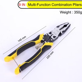 BJDSI 9" Multipurpose Linemans Pliers,6-in-1,Anti-Corrosion Rust,Reduces Hand Fatigue.