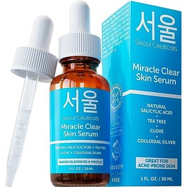 SeoulCeuticals Sérum Coreano Para El Acné, Tratamiento Para Pieles Propensas Al Acné - Ácido Salicílico De Acción Rápida, Árbol De Té Y Clavo Para Un 