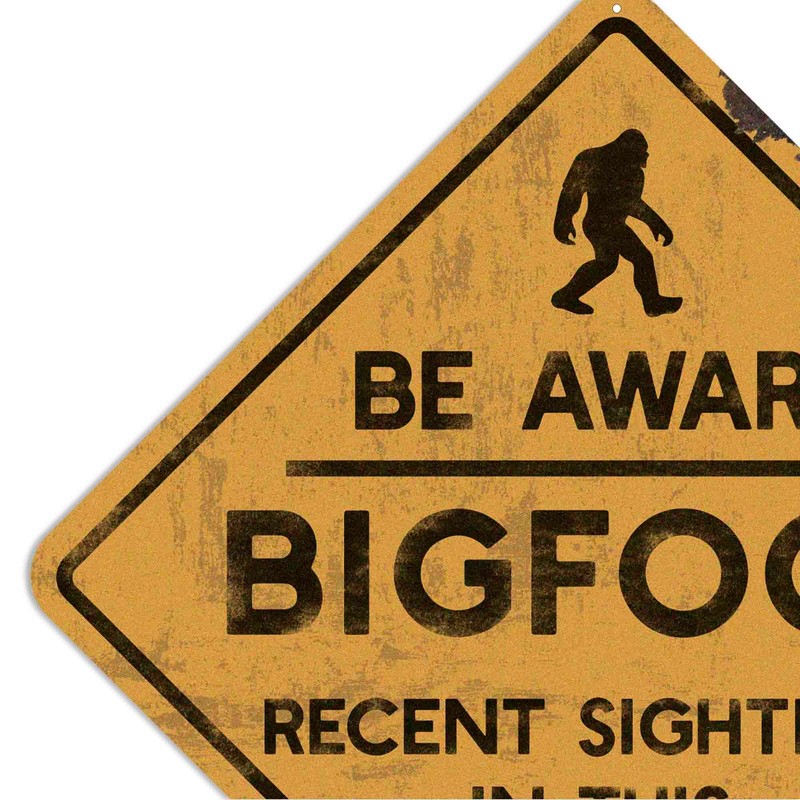 Bigfoot Be Aware Recent Sightings Metal Wall Decor – Funny