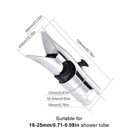 Shower Head Holder, Shower Head Holder without Drilling, Universal Shower Head Holder for 18-25 mm Shower Rails, Hand Shower Holder, Adjustable Shower Holder 360° Rotatable Shower Head Holder