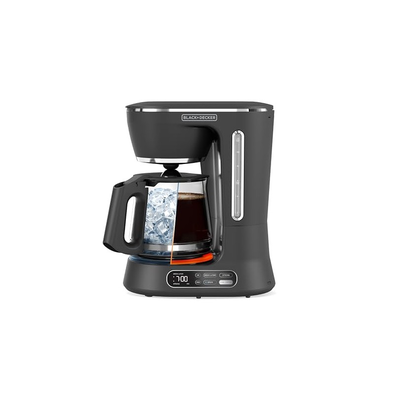 BLACK+DECKER Split Brew 12-Cup Digital Coffee Maker, CM0122, Iced or