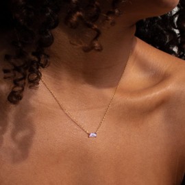 koperin Cute June Birthstone Necklace - 14K Gold Plated Alexandrite CZ Trendy Pendant Jewelry Gift