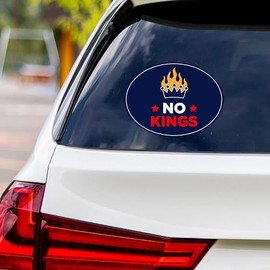No Kings in America Vinyl Sticker, Resist Hate Decal, Anti-Trump, No Kings Liberty Sticker, Resist Fascism Car Bumper Sticker, 6" x 4.5"