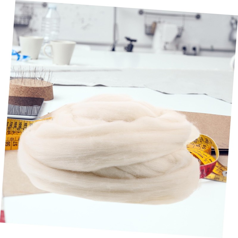 OSALADI Natural Roving Wool Fiber for Needle Felting Soft DIY