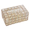 European Style Rectangular Metal Crystal Tissue Box Desktop Decorative Ornaments