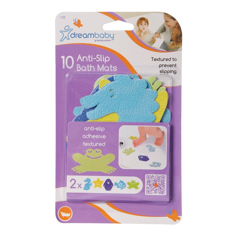 Dreambaby Whatch-Your-Step Anti-Slip Bath Mats (Pack Of 10, Multicoloured)