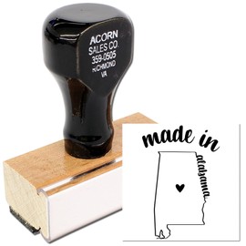 Small Made in Alabama Rubber Stamp - 1-3/16 Size - Crafters and Makers - Made in Alabama Stamp & Made in AL Stamp - Ideal for Personalizing Projects and Gifts - Proudly Manufactured in Alabama
