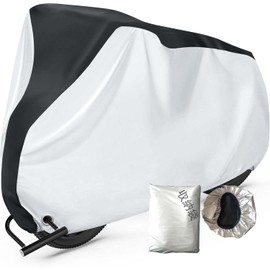 Bicycle Cover, Waterproof, Thick, Tear Resistant, 210D Model, Windproof, Flat, Rain Protection, UV Protection, Anti-Theft, Lock Hole, Perfect for Mountain Road Electric Bikes, Includes Storage Bag