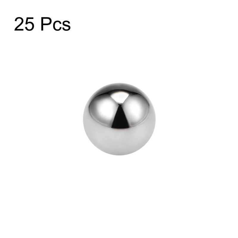 sourcing map Pack of 25 Precision Steel Balls 6 mm