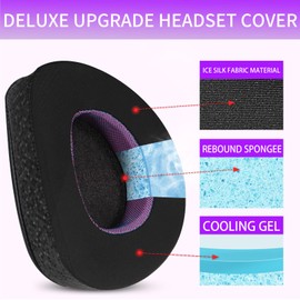 Jomwag Magic Ice Gel Replacement Earpads for ASUS Delta S Black/Purple - Perfect Ear Pad Cushions