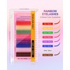NAGARAKU Colored Eyelash Extensions 8 Colors Rainbow 0.07mm D curl