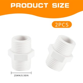 Plastic Washing Machine & Dishwasher Inlet Hose Connector – Pack of 2, Durable & Leak-Proof Replacement for Hoses