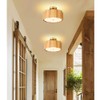Jolydoly 13.4" Rattan Flush Mount Ceiling Light Fixtures,3-Light Boho Light