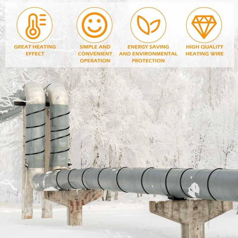 Kingdder 36 Ft (6FT~48FT) Heat Tape for Water Pipes Thermostat