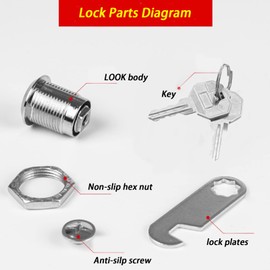 ZBAwvini 1-1/8 Inch Cam Locks Keyed Alike, Tool Box Locks Cabinet Lock Set for Secure File Drawer Mailbox RV Storage Replacement Locks, Pack of 3