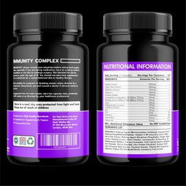 SASH Vitality Immune Booster– 120 Vegan Capsules with Vitamin D3, Zinc, Elderberry, Iron, B12, C, Turmeric, Selenium, Garlic, Probiotics, and more. Complete Immune Support Complex.