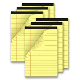300 Sheets Note Pads 5 x 8 Inch Small Legal Pads 6 Pack Yellow Notepads Line College Ruled Notebook Paper Thick Paper for To-do List, Painting, Sketching, Writing Memo 50 Sheets per Notepad
