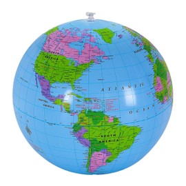 YOTHORN 16 Inch Inflatable Globe,Blow up World Globe Beach Ball,Inflatable Earth Beach Ball for Summer Pool Party,PVC Material (1 Pack)