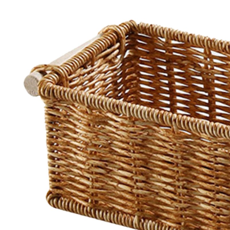 Imitation Rattan Baskets for Organizing Organizer Long Narrow Woven Baskets