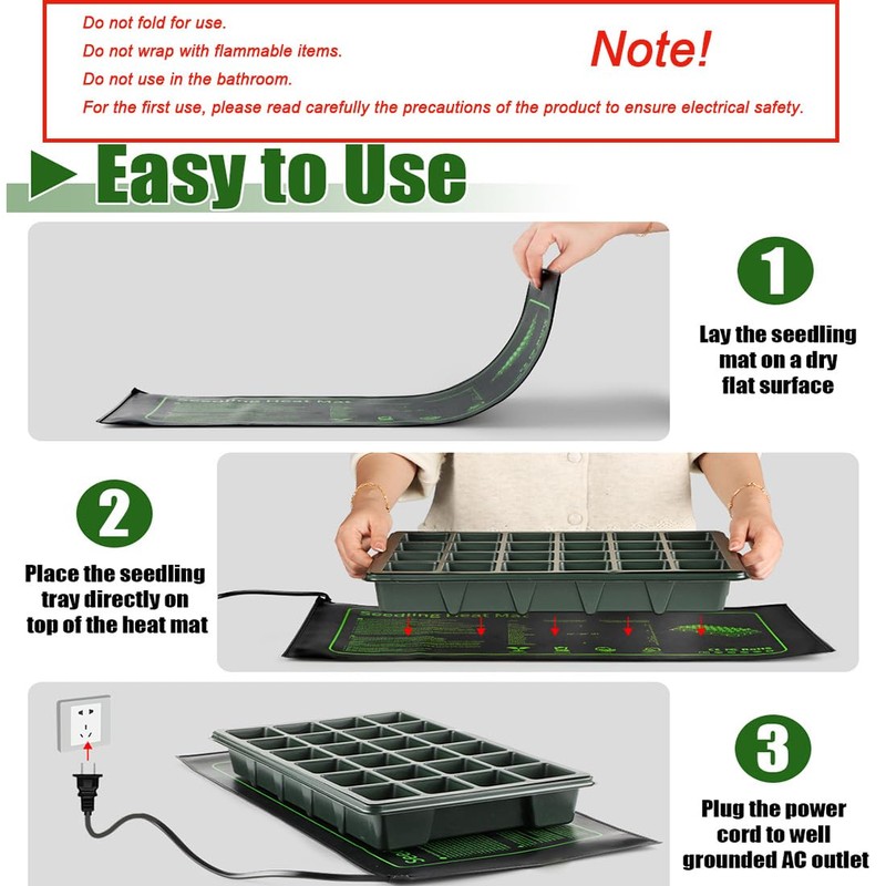 2 Pack Seedling Heat Mat with Thermostat for Plants Seed