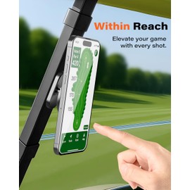 A2C Alloy Magnetic Golf Cart Phone Holder Compatible with MagSafe iPhone 16 Pro Max Plus 15 14 13 12 Mini Fits EZGO, Club Car, Yamaha, Icon, Golf Cart Accessories Essentials Gift for Friend Men Women