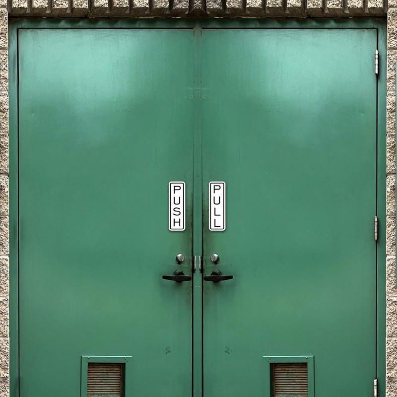 All Quality Classic Vertical Push Pull Door Signs - Great