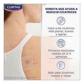 Curitas Reductor de Cicatrices, caja con 21 unidades, Reduce, Aclara y Suaviza cicatrices nuevas y antiguas