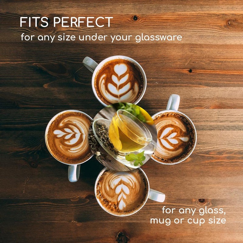1 x Round Coaster - Green Tea Cup Healthy Organic