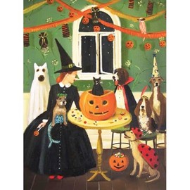 New York Puzzle Company - Janet Hill Tricks & Treats - 500 Piece Jigsaw Puzzle for Family Game Nights