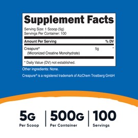 Nutricost Creapure® Creatine Monohydrate 500 Grams
