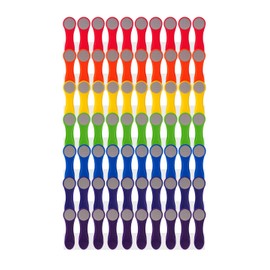 trendfinding 70 rainbow clothes pegs colourful with stainless steel springs and softgrip grey, durable and sustainable in eco-friendly cardboard packaging