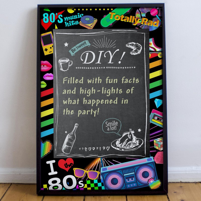 Musykrafties I love 80s Photo Booth Frame Photobooth Props Backdrop
