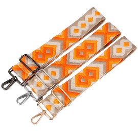 Adjustable Shoulder Strap, Bag Strap, Wide Strap Accessory for Men's and Women’s Bags, Length Adjustable Carry Strap for Shoulder Bags, Carry Bags and Handbags, Gold clasp-orange, Width 5CM