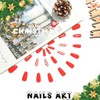 Funyrich Christmas Press on Nail Coffin Matte Fake Nails Snowflakes