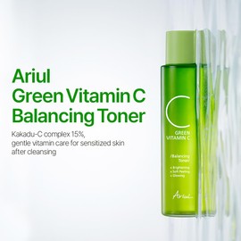 Ariul Green Vitamin C Balancing Toner – Gentle Exfoliation & Skin Balancing with 15% Kakadu-C Complex, PHA 1%, CICA, Vegan Formula, Korean Skin Care, 150ml / 5.07 fl. oz
