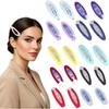20 Pcs Metal Snap Barrettes, Oval Tortoise & Color Non