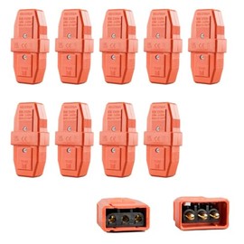 WK Electrical - Orange Inline Plug and Socket Cable Connector, Impact Resistance (10A 3pin x 10pcs)